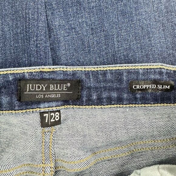 Judy Blue Jeans 7/28 Hi Rise Cropped Slim Stretch Denim Style 82390 - Picture 8 of 15
